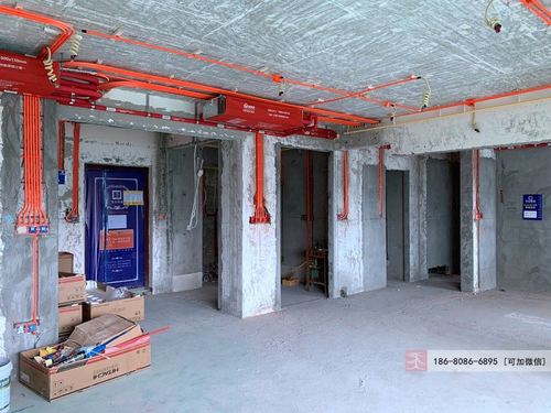 室内装修现场,壹号湖畔五期水电隐蔽工程装修在建工地-天古装饰公司
